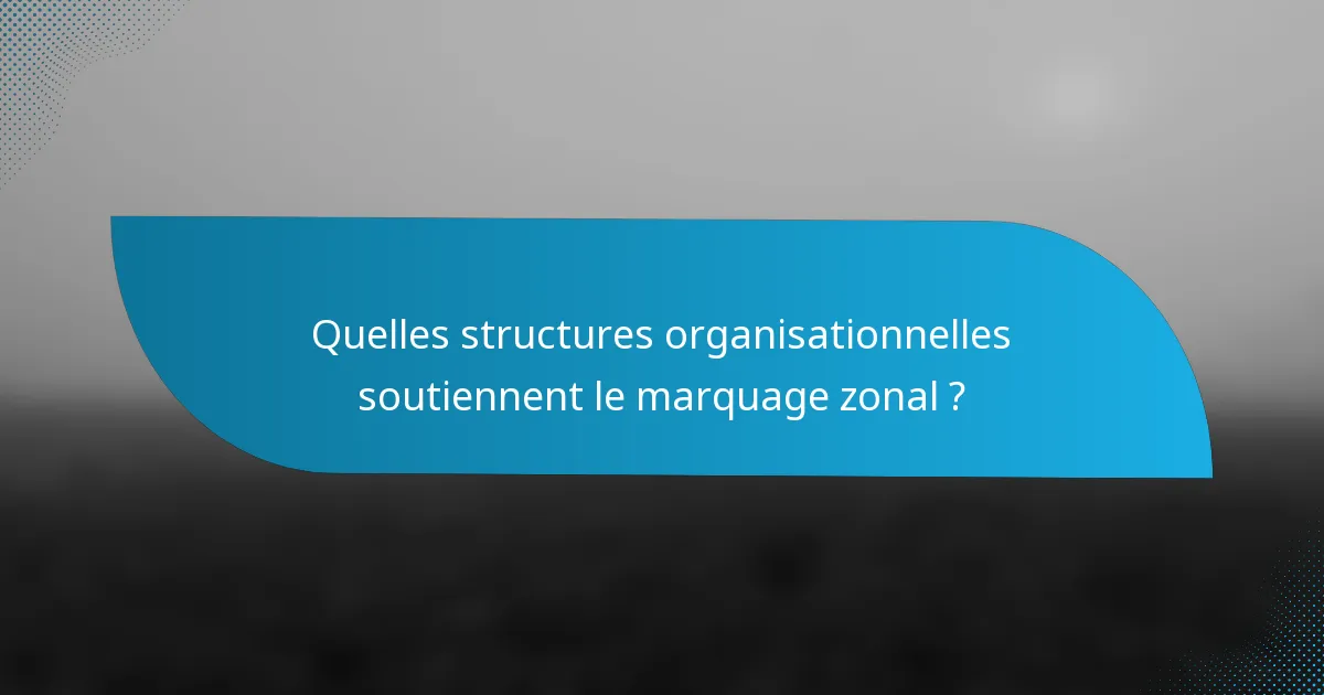 Quelles structures organisationnelles soutiennent le marquage zonal ?